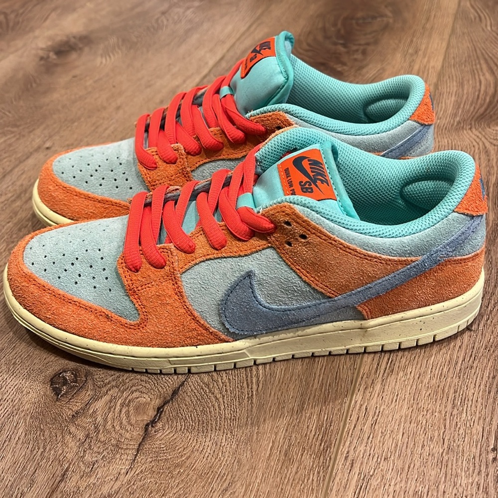 Nike SB Dunk Low Pro PRM orange noise Aqua Emerald rise men 8 women 9.5 new